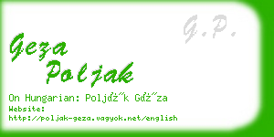 geza poljak business card